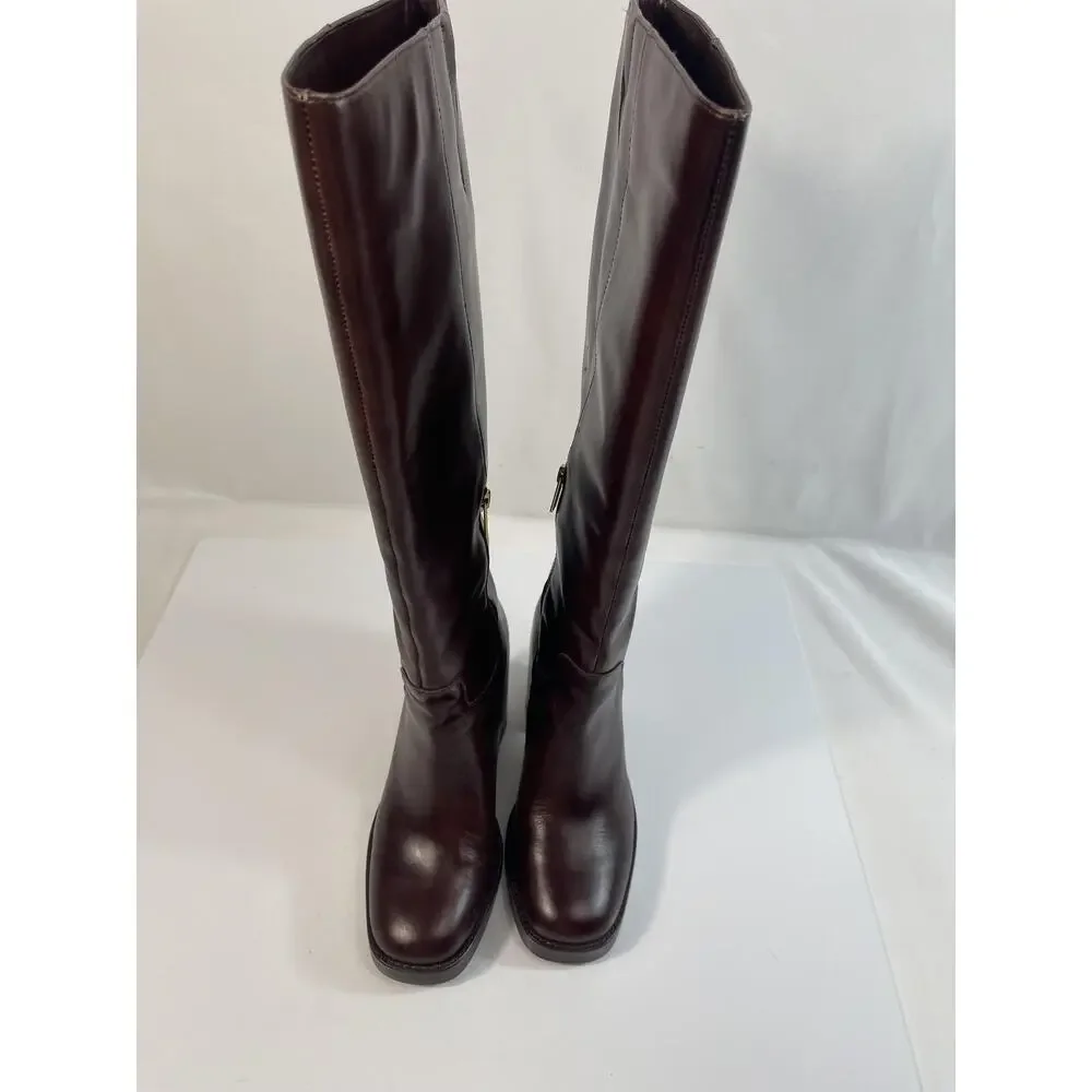 Vince Camuto Boots Womens Size 8.5M Rich Mahogany VC-GIBI2 Knee High Block Heel - Picture 10 of 15